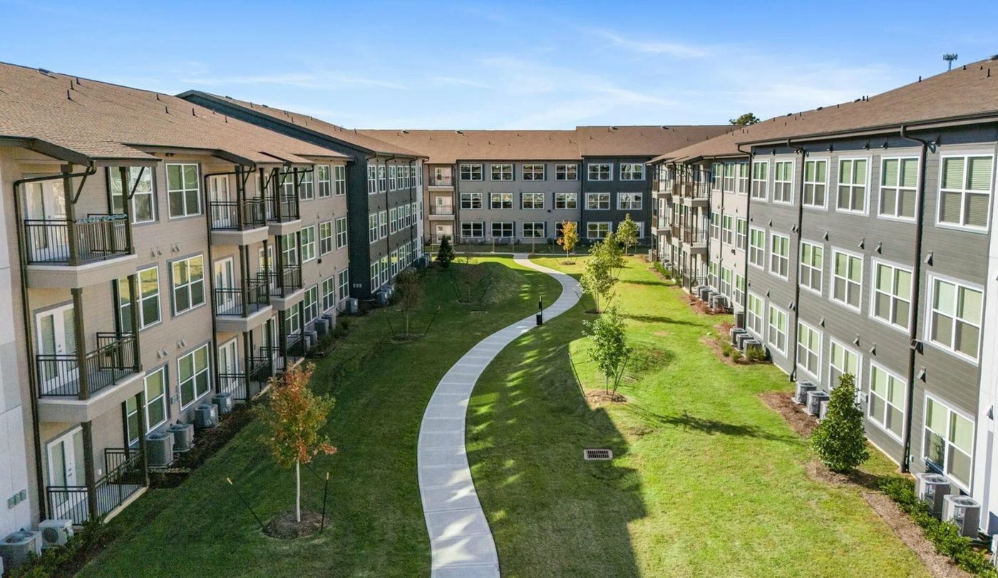 Birchway Perry Road apartment community and walking path